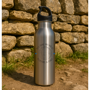 Personalised You Are The World Water Bottle - Gift for Dad