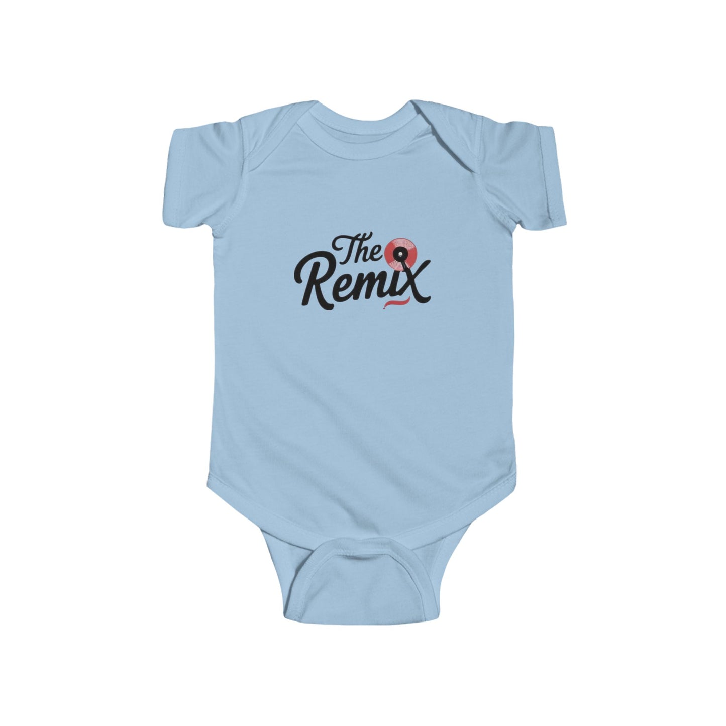 Light Blue Baby Onesie with The Remix Vinyl Design